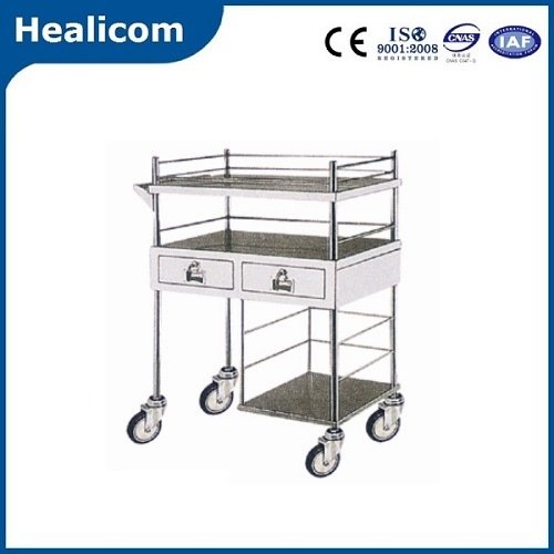 Stainless Steel Medicative Cart Hospotal Trolley for Medicine Change