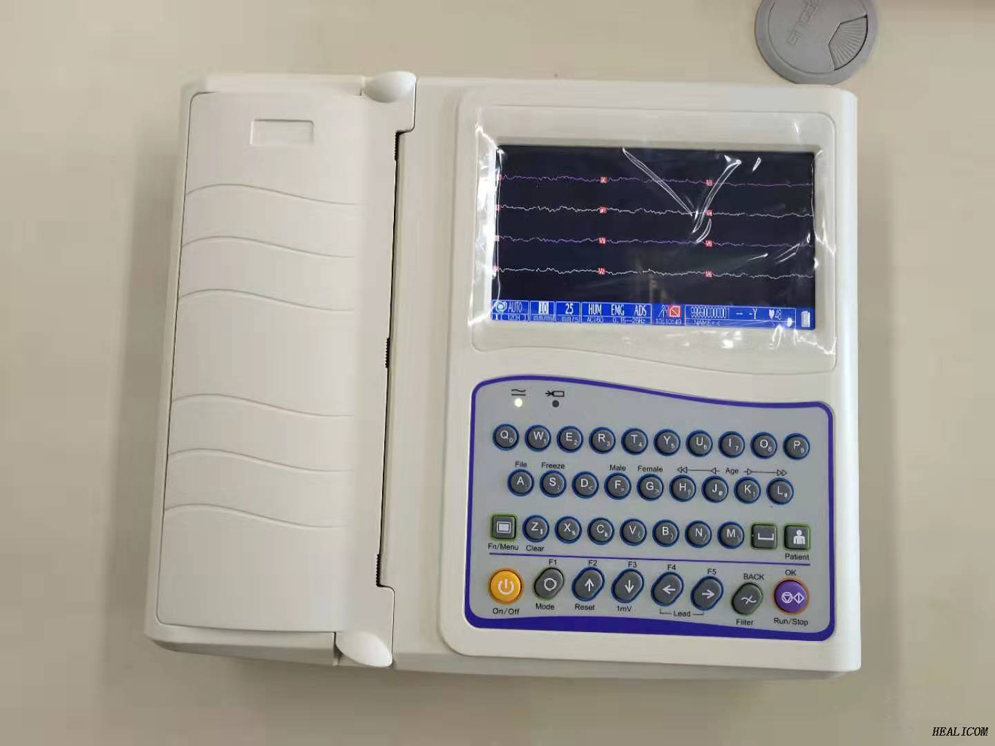 China HE-12A Medical Hospital Electrocardiograph Machine Portable 12 Channel 12 Lead Digital Color Display ECG Machine 